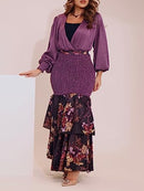 Purple Satin Dress M S4744690 - Tuzzut.com Qatar Online Shopping