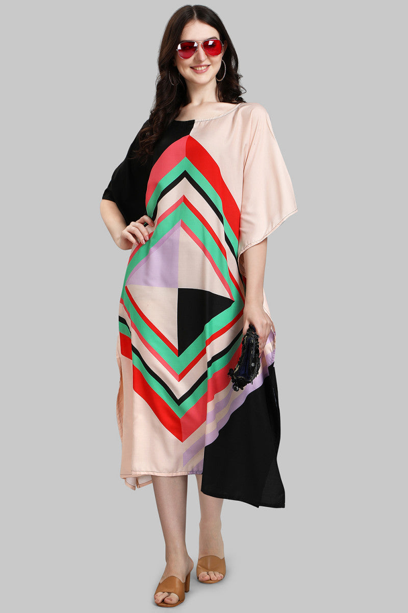 Digital Print Kaftan Women Wear Boat Neck Kaftan Dress S415343 Digital Print Kaftan Women Wear Boat Neck Kaftan Dress S415343