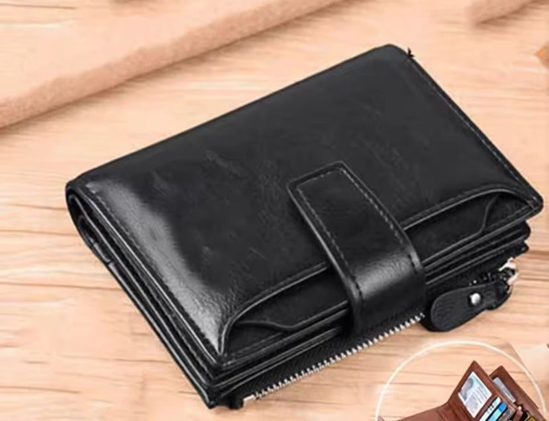 Blocking PU Leather Wallet for Men Male Coin Purse Card Holder Money Bag Zipper    2001 - TUZZUT Qatar Online Shopping