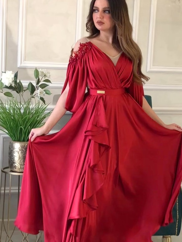Women's Long Sleeve Solid Color Rhinestones Modest Fashion Dress 532931 XL Women's Long Sleeve Solid Color Rhinestones Modest Fashion Dress 532931 XL