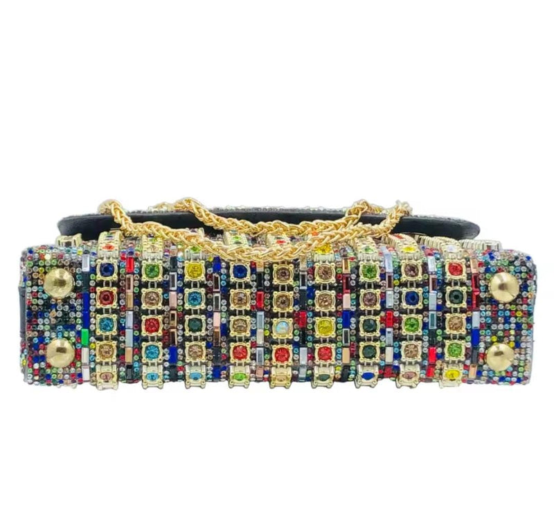 Women's Square Rhinestone Chain Decor Shoulder Bag   B-320715 - TUZZUT Qatar Online Shopping