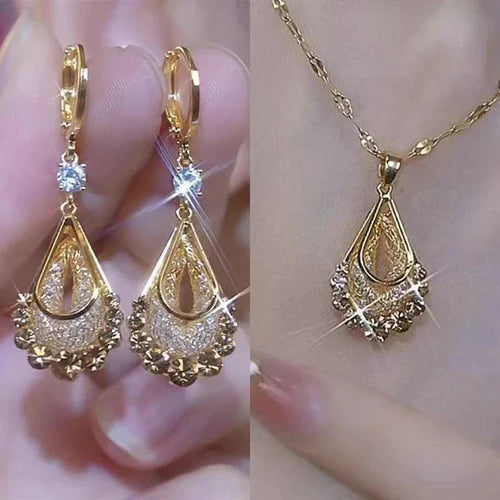 Women's Necklace with Earrings NE65 - TUZZUT Qatar Online Shopping