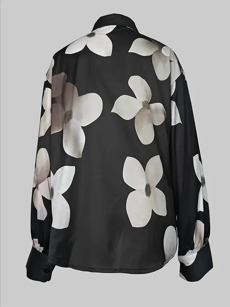 Floral Print Button Front Shirt elegant Long Sleeve Dress 1152059 Floral Print Button Front Shirt elegant Long Sleeve Dress 1152059