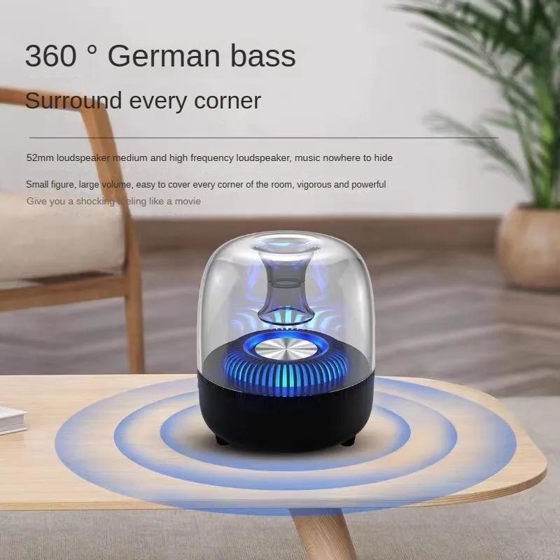 Bluetooth Speaker Acrylic Colorful Breathing Light Transparent Glass Speaker