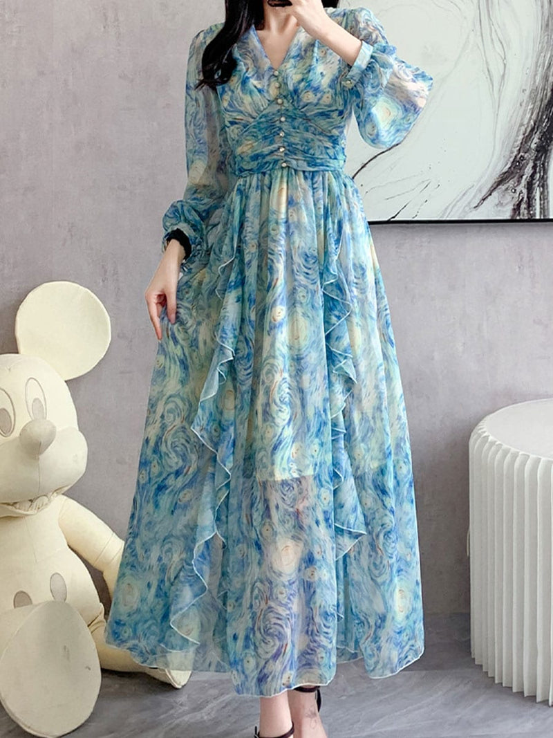 Women's Long Sleeve Tea Dresses M 533541