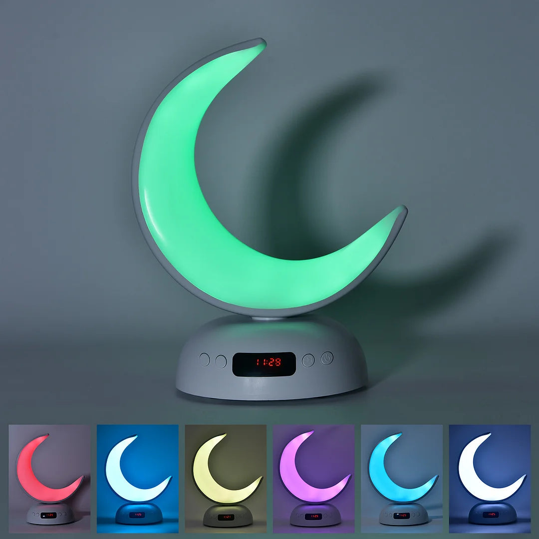 Equantu- SQ902 Colorful Moon Lamp Quran Speaker - Quran Learning |One Click SET Azan | Azan Clock| Colorful Light| Multi Mode