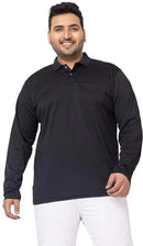 Men Solid Polo Neck Cotton Blend Black T-Shirt 156645 - TUZZUT Qatar Online Shopping
