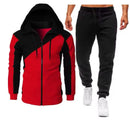 New Men Tracksuit Double Zipper Two Pieces Set Mens Sportswear  T564798 - TUZZUT Qatar Online Shopping