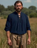 Men's Medieval Vintage Long Sleeve Shirt   Z804497 - TUZZUT Qatar Online Shopping