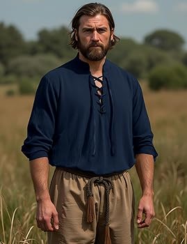 Men's Medieval Vintage Long Sleeve Shirt   Z804497 - TUZZUT Qatar Online Shopping