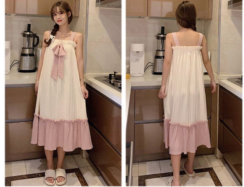 Women Summer Thin Short Sleeve Cotton Cute Nightdress 257570 - TUZZUT Qatar Online Shopping