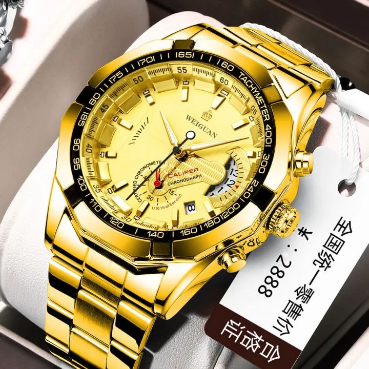 Quartz Watch Date Display Luminous Male Anti Scratch Round Dial Watch for Business W7924391 - Tuzzut.com Qatar Online Shopping