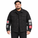 Men’s Black Denim Jacket with Graphic Sleeve Prints S5042143 - 3XL