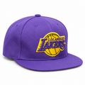 Purple Flat-Brim Cap with Lakers Embroidery