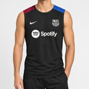 SIZE- L Barcelona Black Sleeveless Sports Jersey – Black, Blue & Burgundy MF 1903