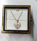 Broken Heart Necklace With Flower N9676 - TUZZUT Qatar Online Shopping