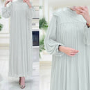 Women's Long Sleeve Solid Color Modest Fashion Dress M 478696 - TUZZUT Qatar Online Shopping