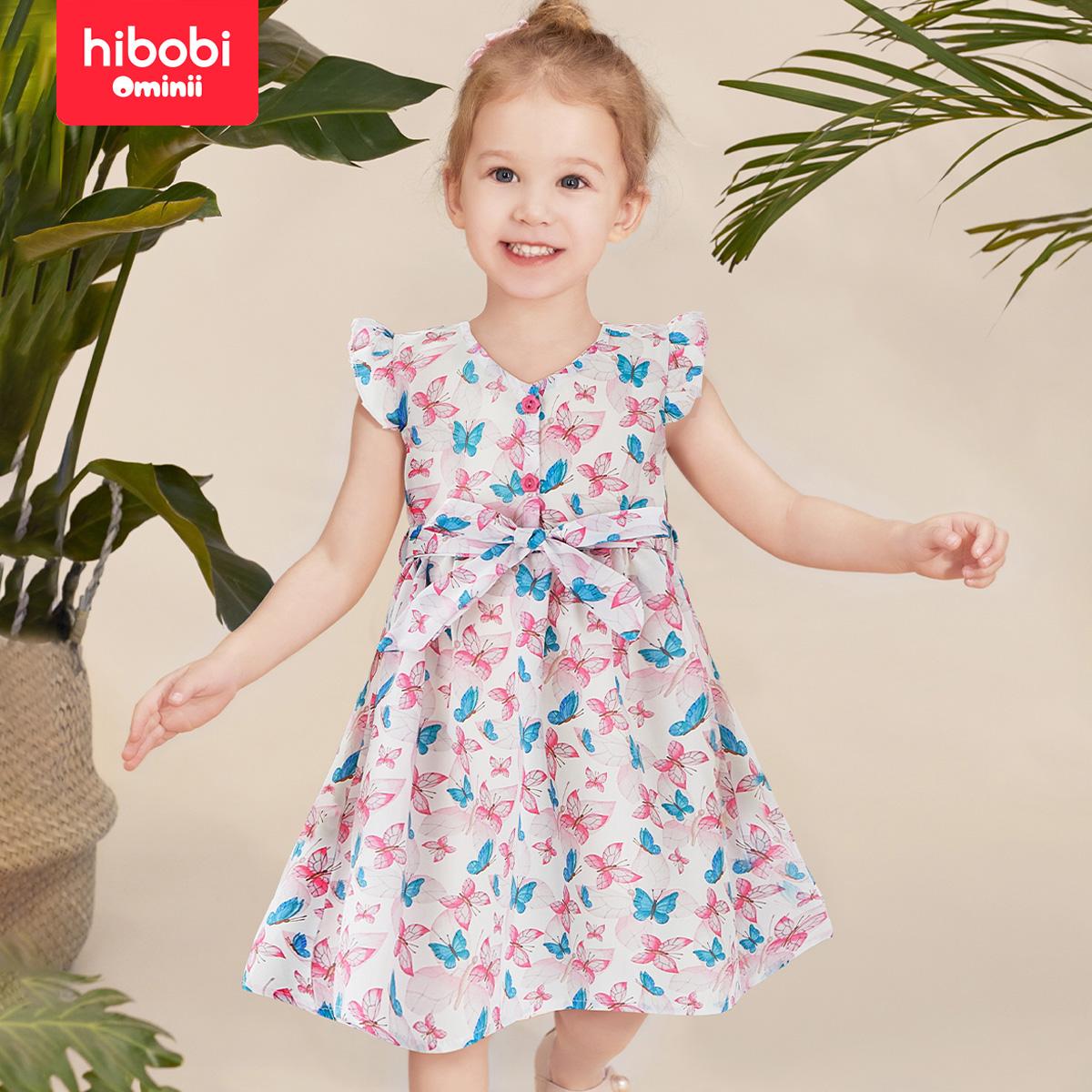 Toddler Girls Butterfly Print Ruffle Trim Belted Dress 1550829 Toddler Girls Butterfly Print Ruffle Trim Belted Dress 1550829