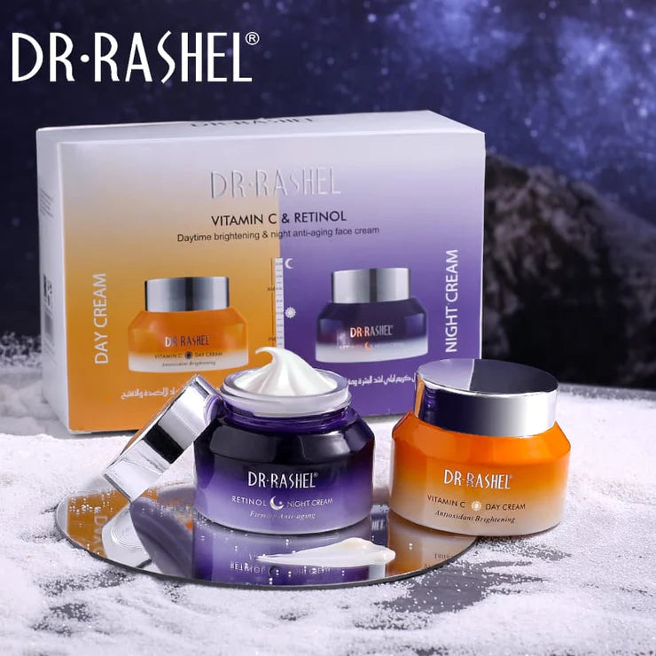 Dr.Rashel Vitamin C And Retinol Day & Night Cream - Pack Of 2 - Day & Night - Pack Of 2 DRL-1723 - Tuzzut.com Qatar Online Shopping