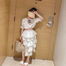 Skirt Set for Girls Summer New Short Sleeve T-shirt Layered Skirt Two Pieces Designer Clothes Kids Outfits Children Clothing Set X4503174 - Tuzzut.com Qatar Online Shopping