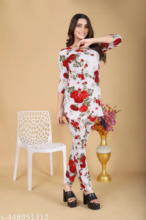 Women's Beautiful Delta Cotton Mix Fabric Printed Night suit Co-Ord Set - VKT100 Women's Beautiful Delta Cotton Mix Fabric Printed Night suit Co-Ord Set - VKT100