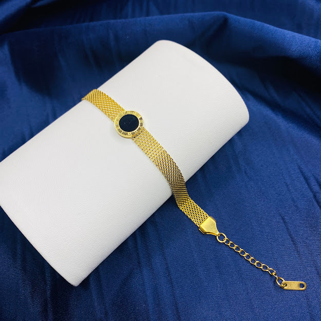 Black Circle Bracelet Ear Finger Rings 3 Pc Set NE75 - TUZZUT Qatar Online Shopping