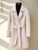 Women Winter Lapel Belt Long Sleeves Belted Coats   B-188749 - TUZZUT Qatar Online Shopping