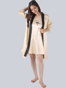 Women Silk Satin Short Night Robe Solid Kimono Robe Fashion  405719 - TUZZUT Qatar Online Shopping