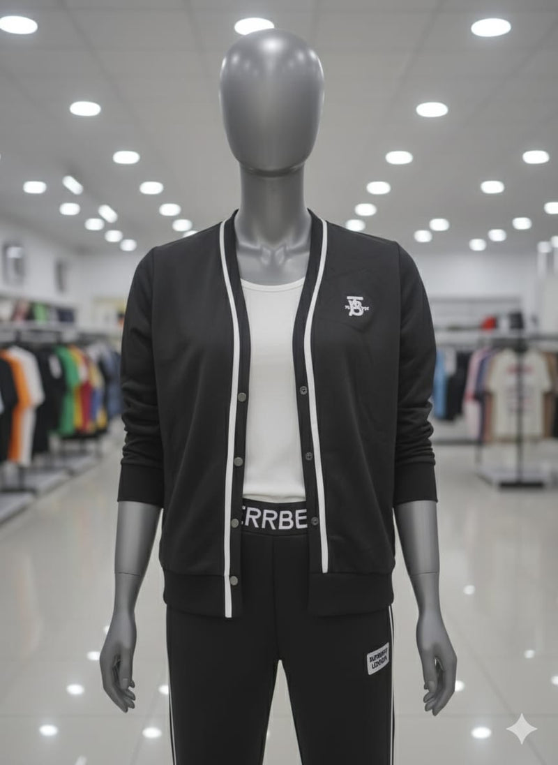 Button-up Cardigan and Jogger Loungwear Set S4707379 - TUZZUT Qatar Online Shopping