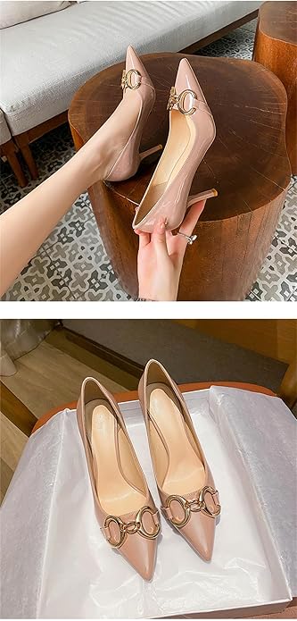 Patent Leather High-Heeled Shoes S4422064 - TUZZUT Qatar Online Shopping