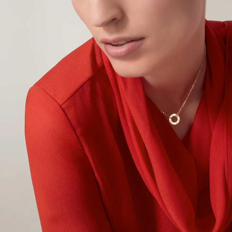 LOVE Necklace 2 Diamonds Yellow Gold DN2025 - TUZZUT Qatar Online Shopping