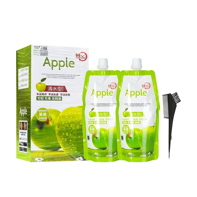 Apple 96 Natural Black Hair Dye Ammonnia Free Hair Colour Cream (500ml* 2) Pack - TUZZUT Qatar Online Shopping
