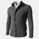 Men's Sweater Slim Fit Cardigan Knitted Single Breasted Button Winter Stand Collar Cardigan S4450721 - Tuzzut.com Qatar Online Shopping
