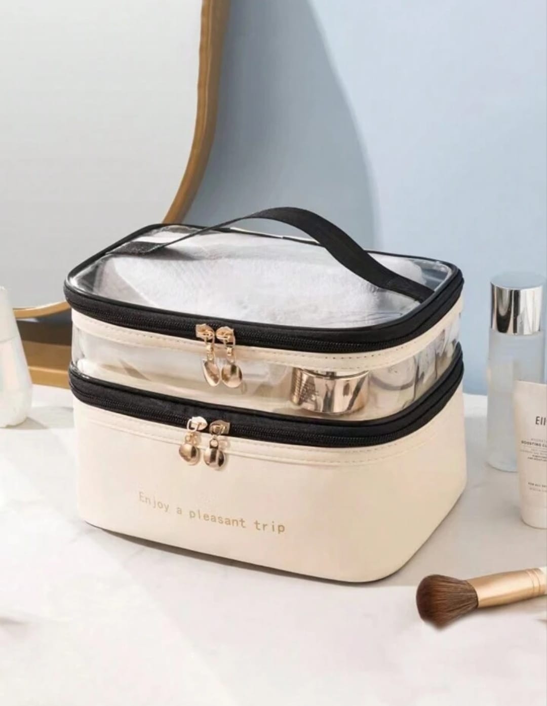 Double Layer Large Capacity Cosmetic Bag DL202 Double Layer Large Capacity Cosmetic Bag DL202