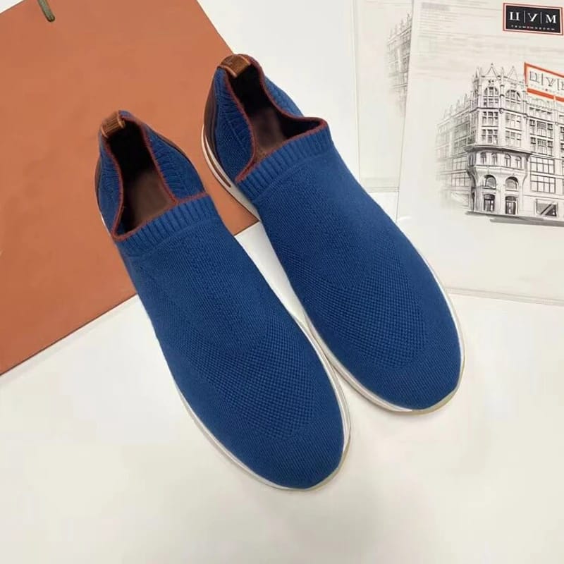 Natural Wool Knitting Slip-on Loafers for Men Comfort Soft Sole Vulcanized Shoes 43 - Tuzzut.com Qatar Online Shopping
