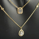 Twin 2 Rows Yellow Gold Diamond Necklace DN2121 - TUZZUT Qatar Online Shopping