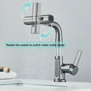 Waterfall Pull Out Kitchen Faucet with Digital Display Hot Cold Mixer Smart Faucet New Gray Style - TUZZUT Qatar Online Shopping