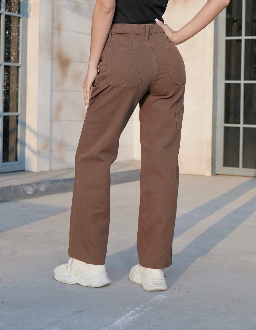 Brown Denim Jeans Women Loose Fitting Pants 442818 M Brown Denim Jeans Women Loose Fitting Pants 442818 M