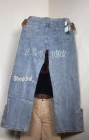 Streetwear Pants Letter Embroidery Hip Hop Jeans Fashion Straight Loose Casual Trousers   S4605359 - TUZZUT Qatar Online Shopping