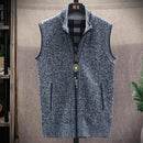 Men's Sweater Vest Knitted Sleeveless Jacket Casual Slim Velvet Thick Winter Warm Hombre Zipper Cardigan S4040188 - Tuzzut.com Qatar Online Shopping