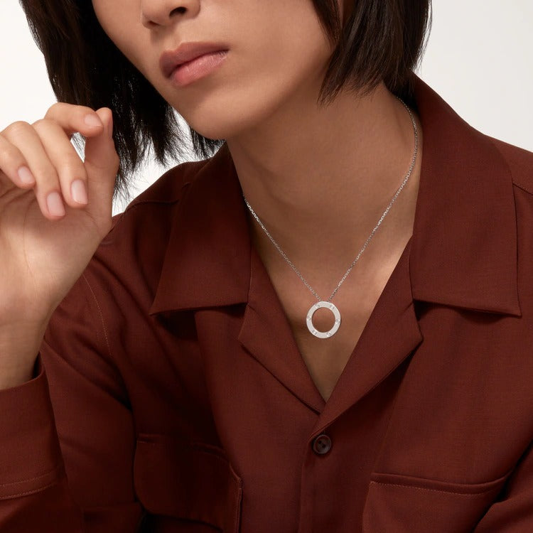 LOVE Pendant White Gold Necklace S503813624 - TUZZUT Qatar Online Shopping