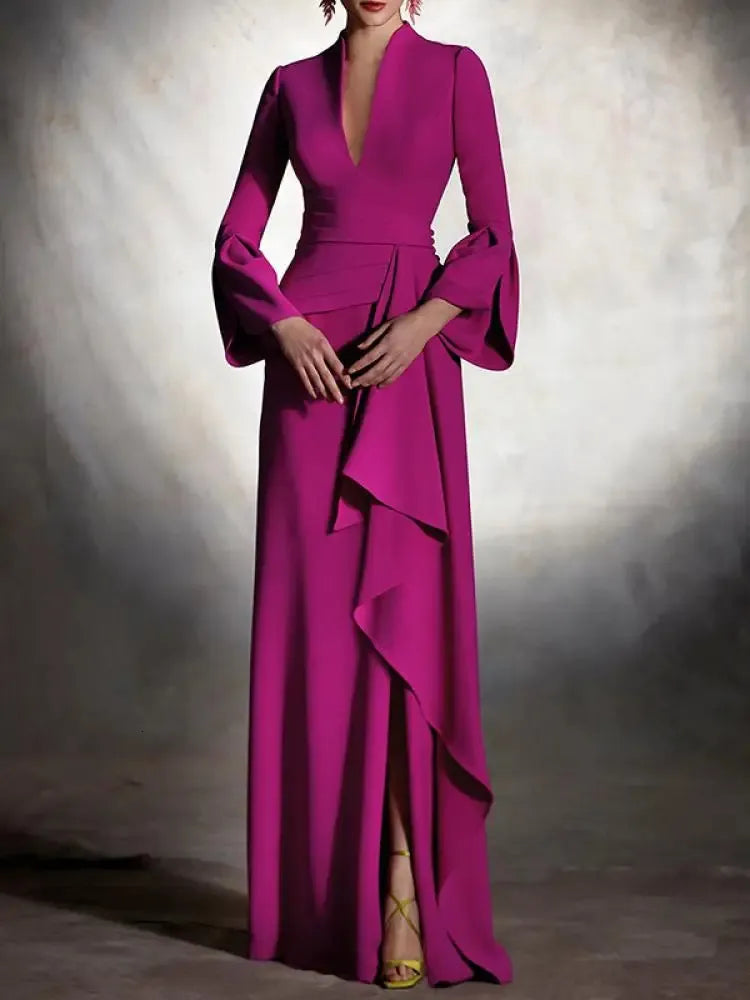 Elegant Deep V-Neck Pleated Formal Gown Evening Dress 147655 Elegant Deep V-Neck Pleated Formal Gown Evening Dress 147655