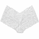 Women’s White Floral Lace Boyshort Briefs 479021 – Medium