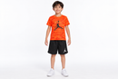 Boys’ Orange Graphic T-Shirt & Black Shorts Set - Size 140