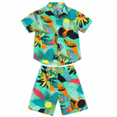 Boys’ Turquoise Tropical Print Shirt & Shorts Set 410354 - Size 140