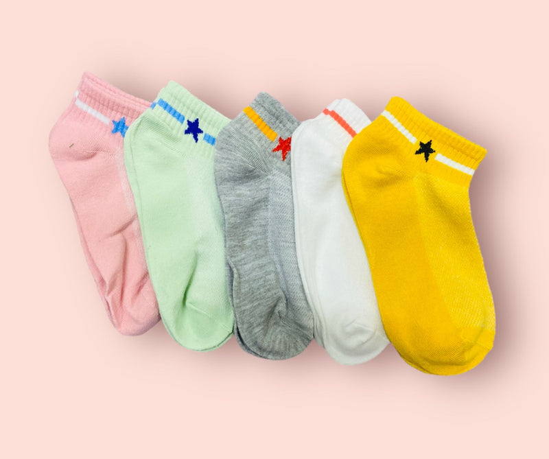 5 Pairs Summer Children Cotton Socks S774523 - Tuzzut.com Qatar Online Shopping