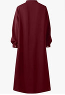 Floral Dress Lightweight Women's Casual Long Dress Solid Color Dress Button V Neck Elegant Dresses    S995201 - TUZZUT Qatar Online Shopping