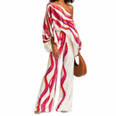 White Multicolour Wave-Print Blouse & Trouser Set MC-A2