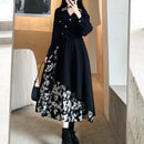 Women's Knee Length Long Sleeve Tea Dresses 382649 XL - TUZZUT Qatar Online Shopping