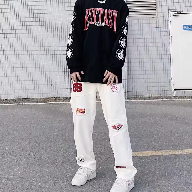 Mens Jeans Pant Vibe Patch Embroidery S4971977 Mens Jeans Pant Vibe Patch Embroidery S4971977